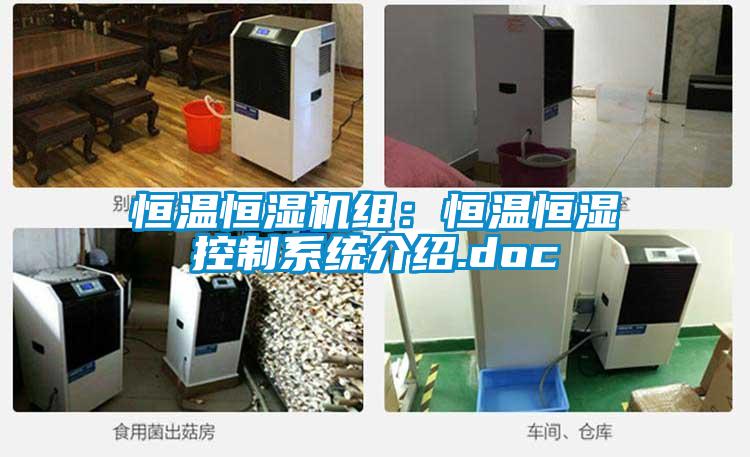 恒溫恒濕機組：恒溫恒濕控製係統介紹.doc